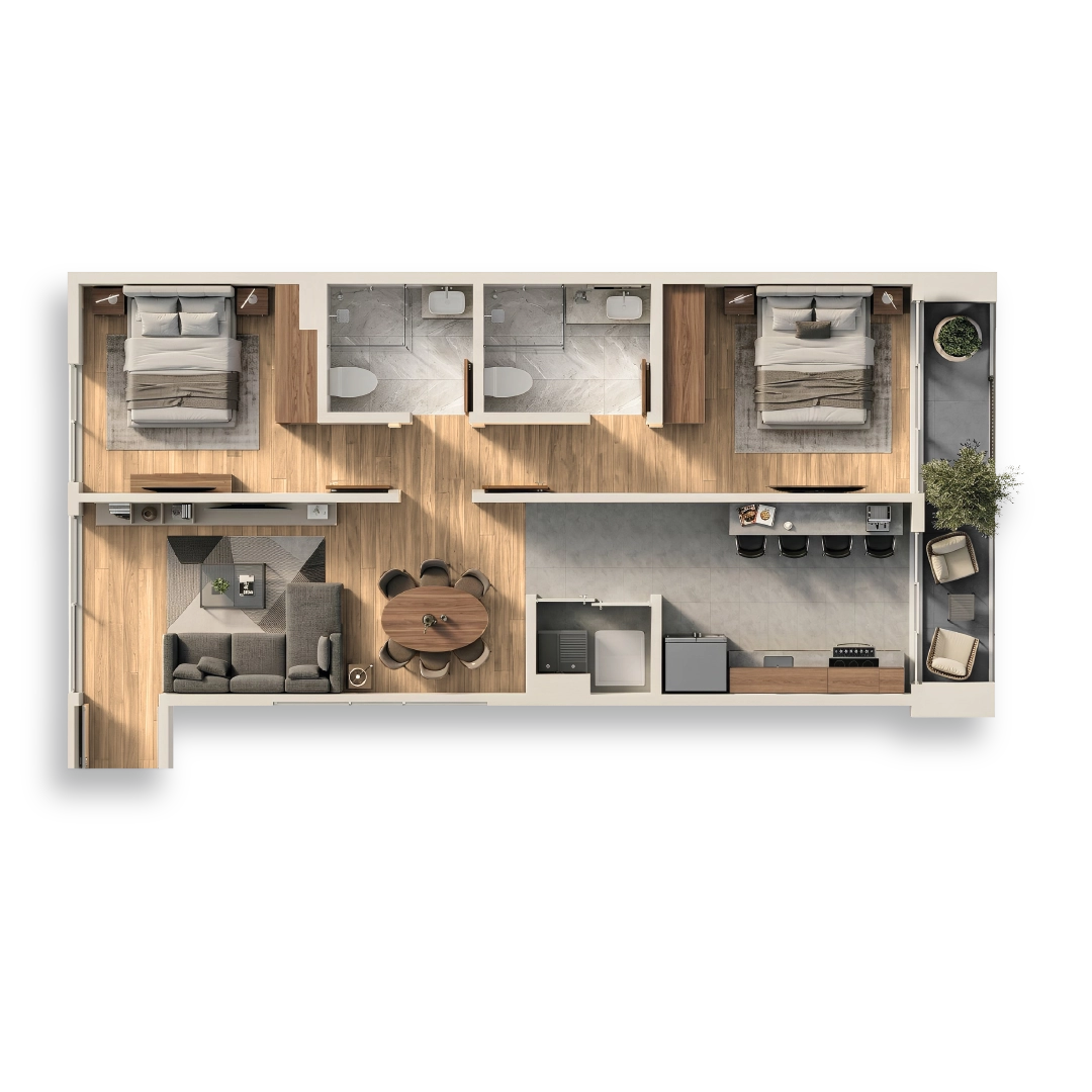 Plano departamento Tipo 1